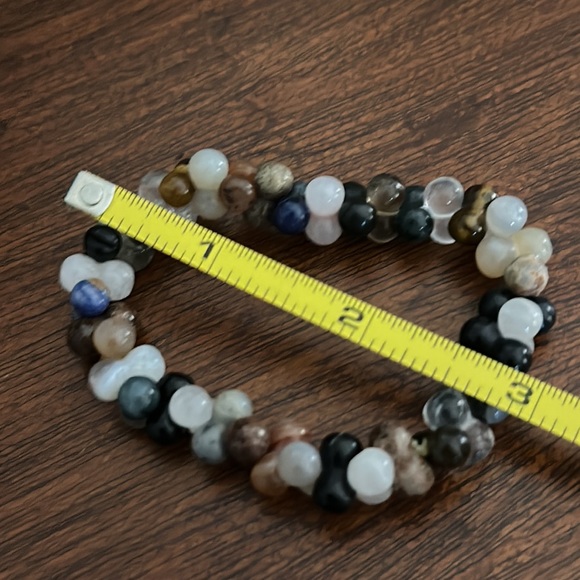 Artisan Real Stone Erimish Stretch Bracelet Rose Quarts Lapis Quartz - Picture 3 of 5